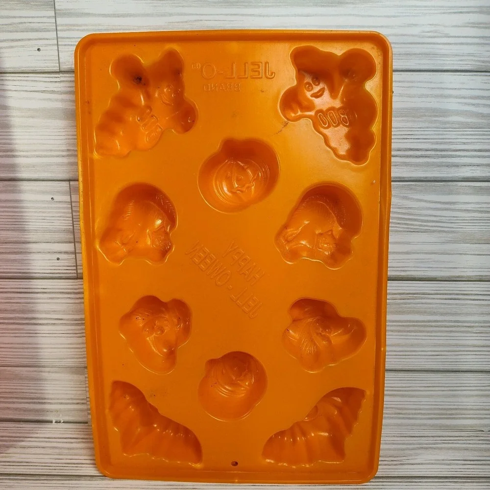 Jello Jell-O Jigglers Halloween Molds‎ Lot 5 Bats Pumpkin Ghost Skull Witch Cats